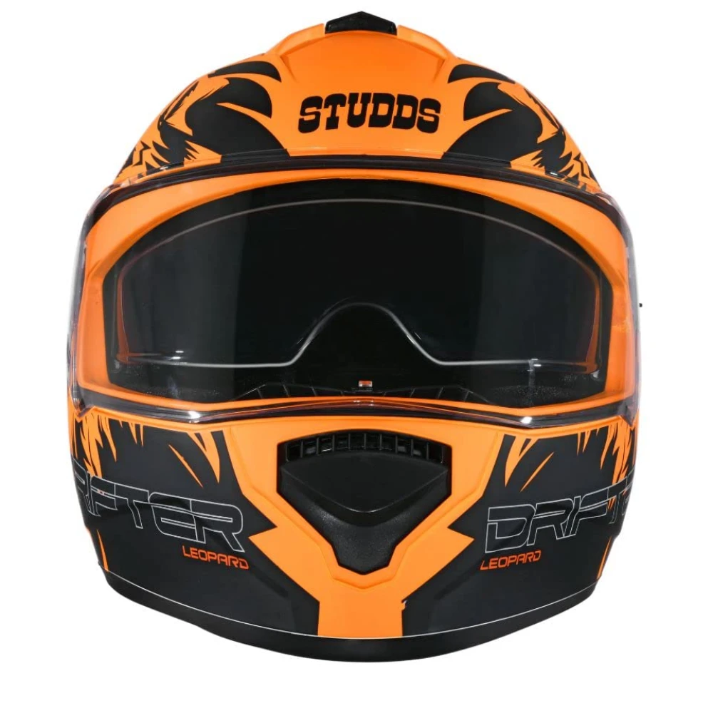 Studds Drifter Full Face Helmet Matt Orange N9, Size: XL(60 cm)