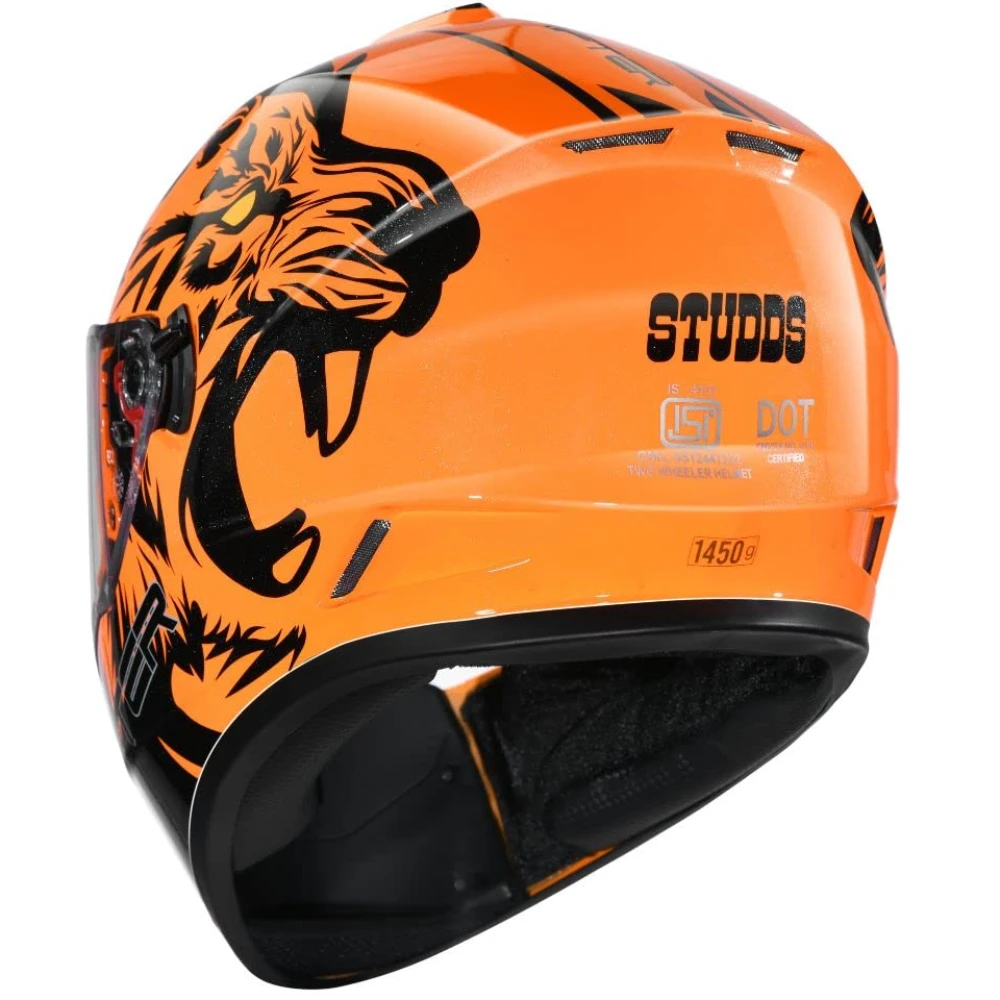 Studds Drifter Full Face Helmet Orange N9, Size: XL(60 cm)