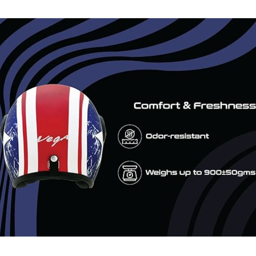 Jet Captain W/Visor Dull Red Metallic M.Blue Helmet-L