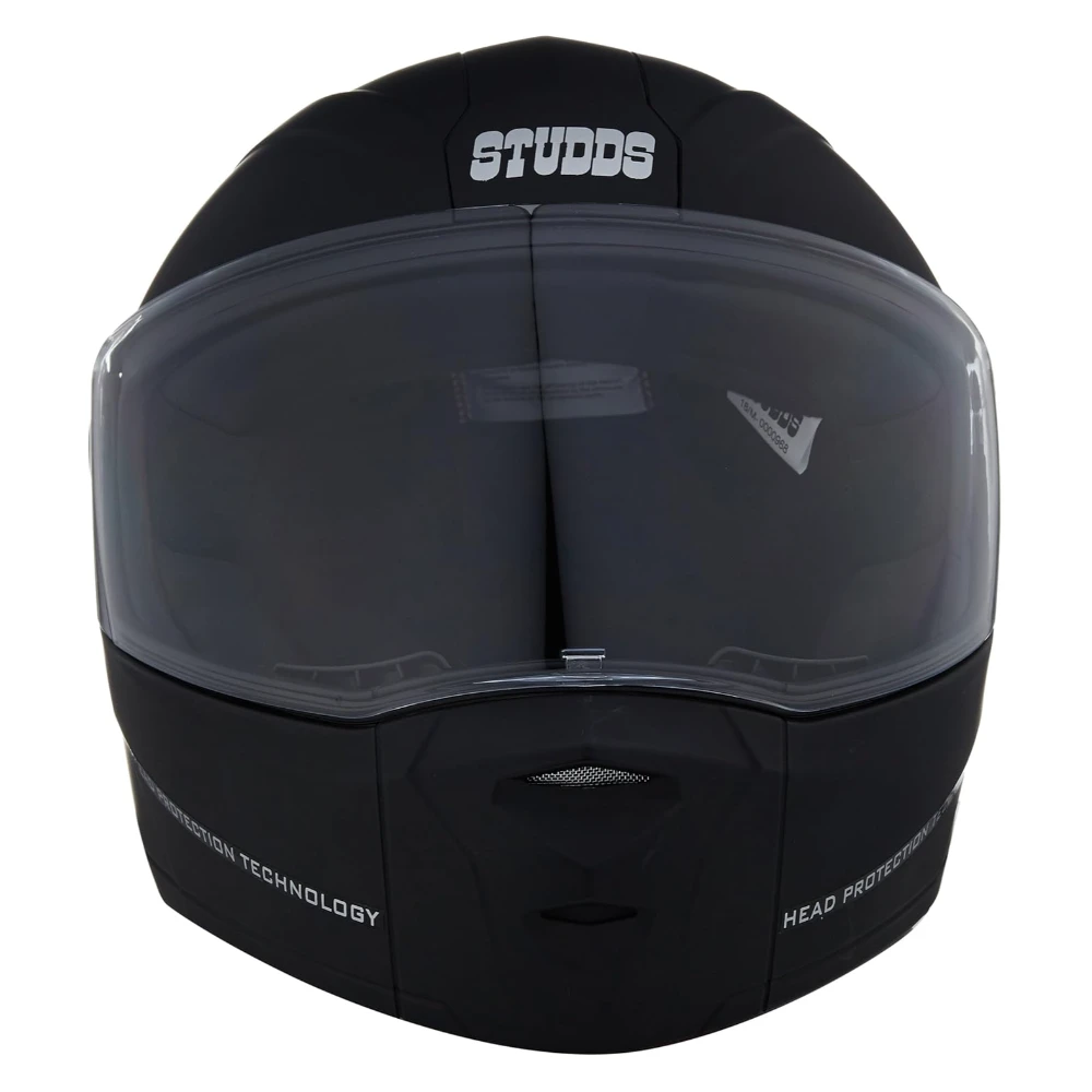 STUDDS Ninja Elite SUPER Flip Up Full Face Helmet (Matt Black, Medium)