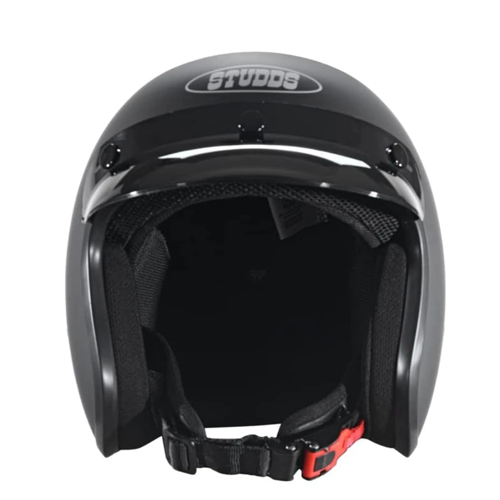 Studds JETSTAR Classic Plain Open Face Helmet (Matt Black, XL)
