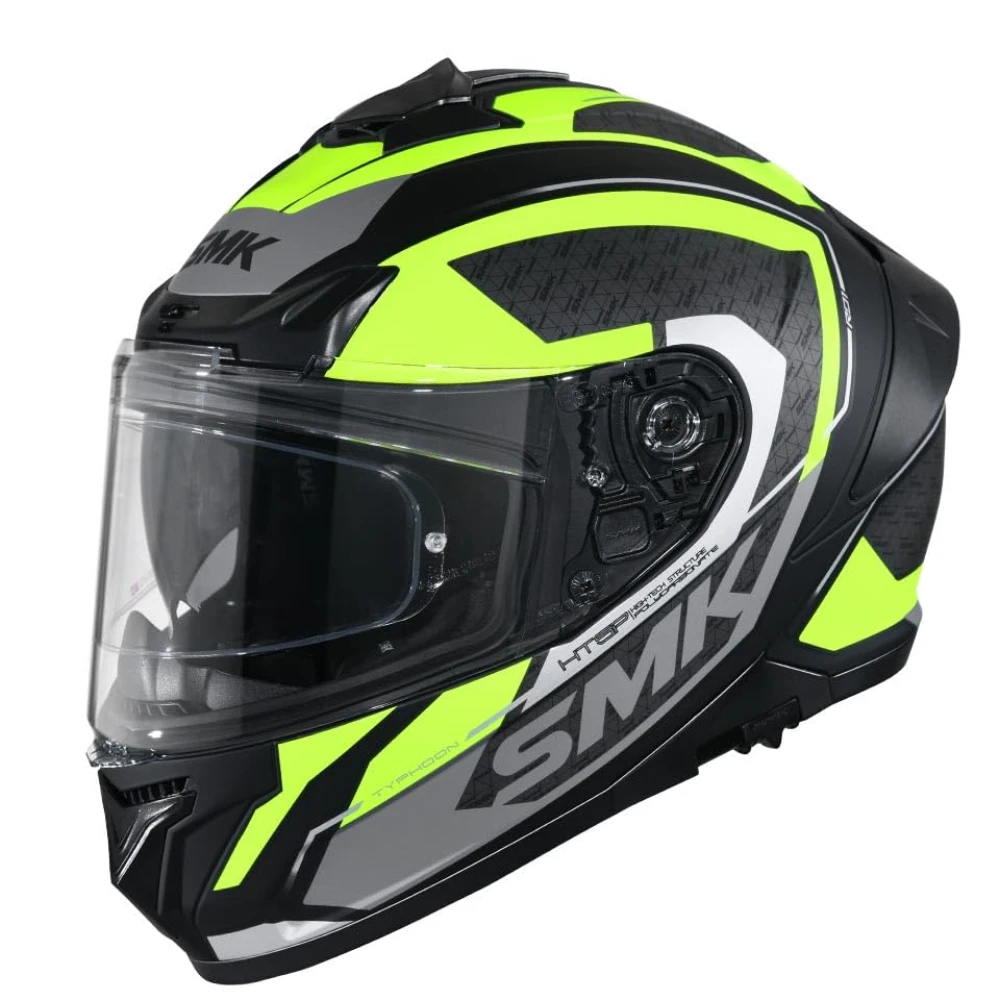 SMK Typhoon RD1 ISI ECE & DOT Certified Full Face Dual Visor Helmet for Men and Women with Pinlock Fitted Clear Visor and Inner Sun Visor ( MATT Black - MA246 - S )