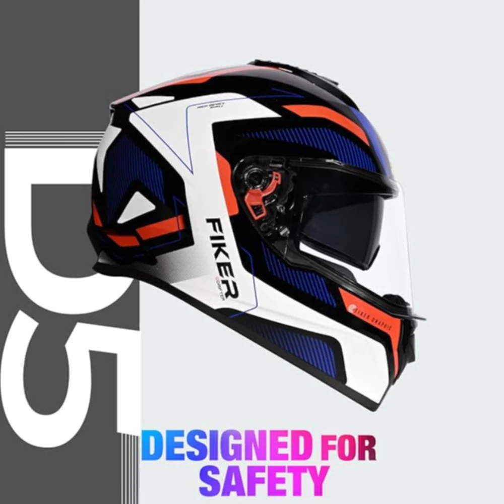 Studds Drifter D5 Fiker ISI and DOT Certified Full face Helmet for Men and Women with Inner Sun Visor and Spoiler (Black XL)