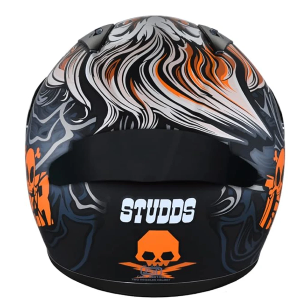 Studds Thunder Full Face Helmet D9 with Clear Visor (Matt Black N10, L)