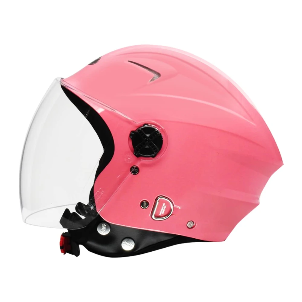 STUDDS RAY ISI Certified Open FACE Helmet for Men and Women with D - Ring Lock (Baby Pink-M), Motorcycling