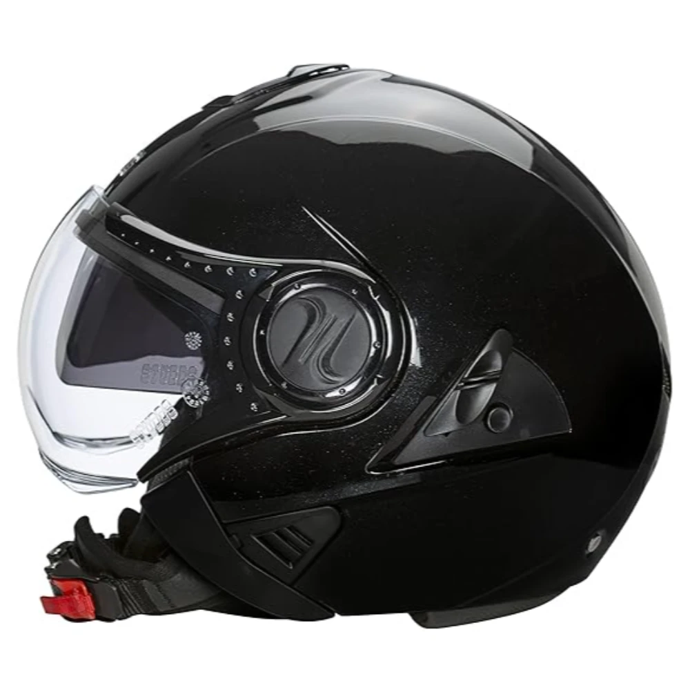 Studds Downtown Open Face Motorcycling Helmet (Black, XL)