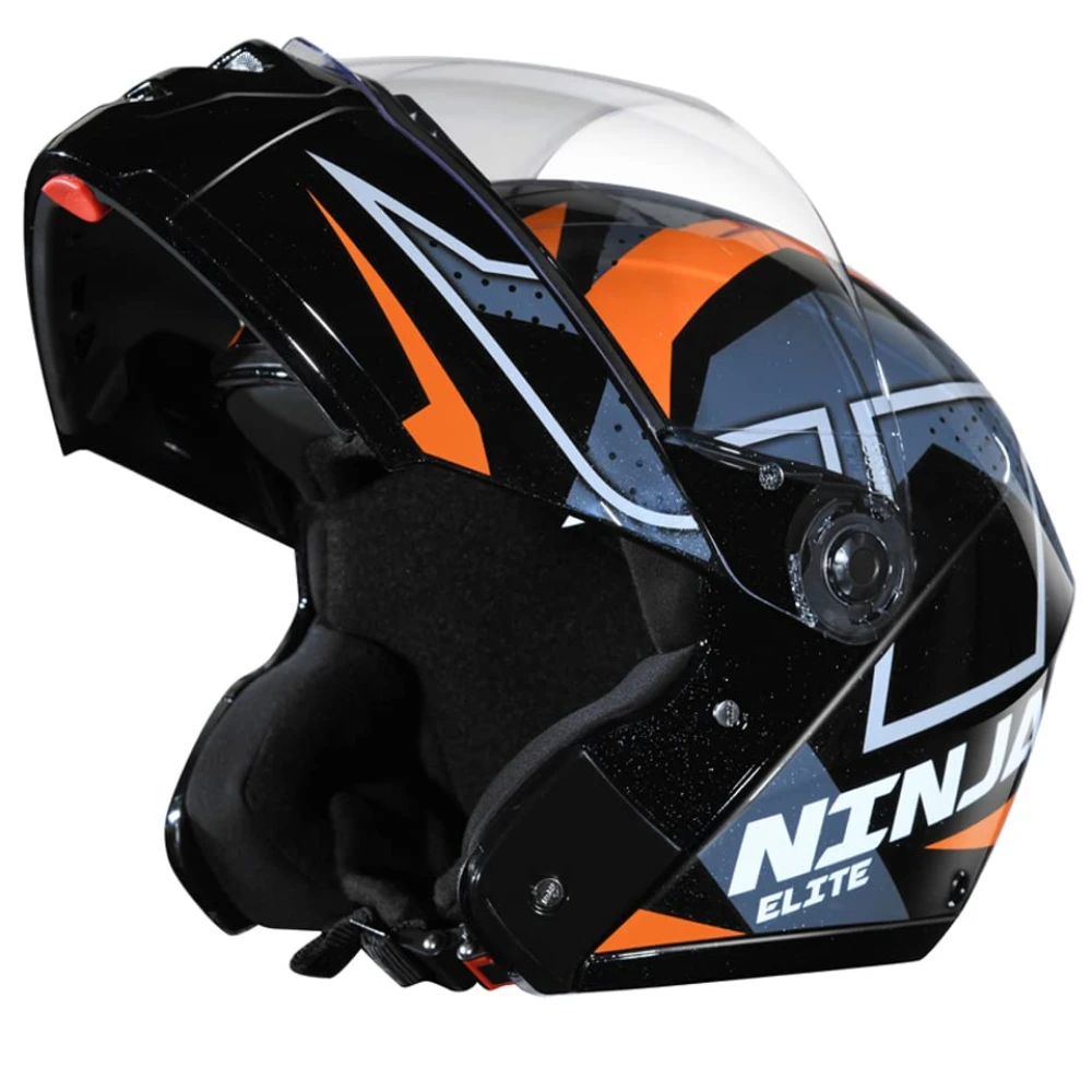 STUDDS Ninja Elite Super D6 FLIP-UP Full FACE Helmet N10 Black-M