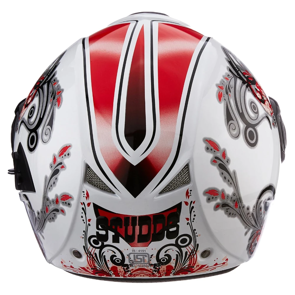 Studds DOWNTOWN D1 Decor Open Face (White and Red, x-large)