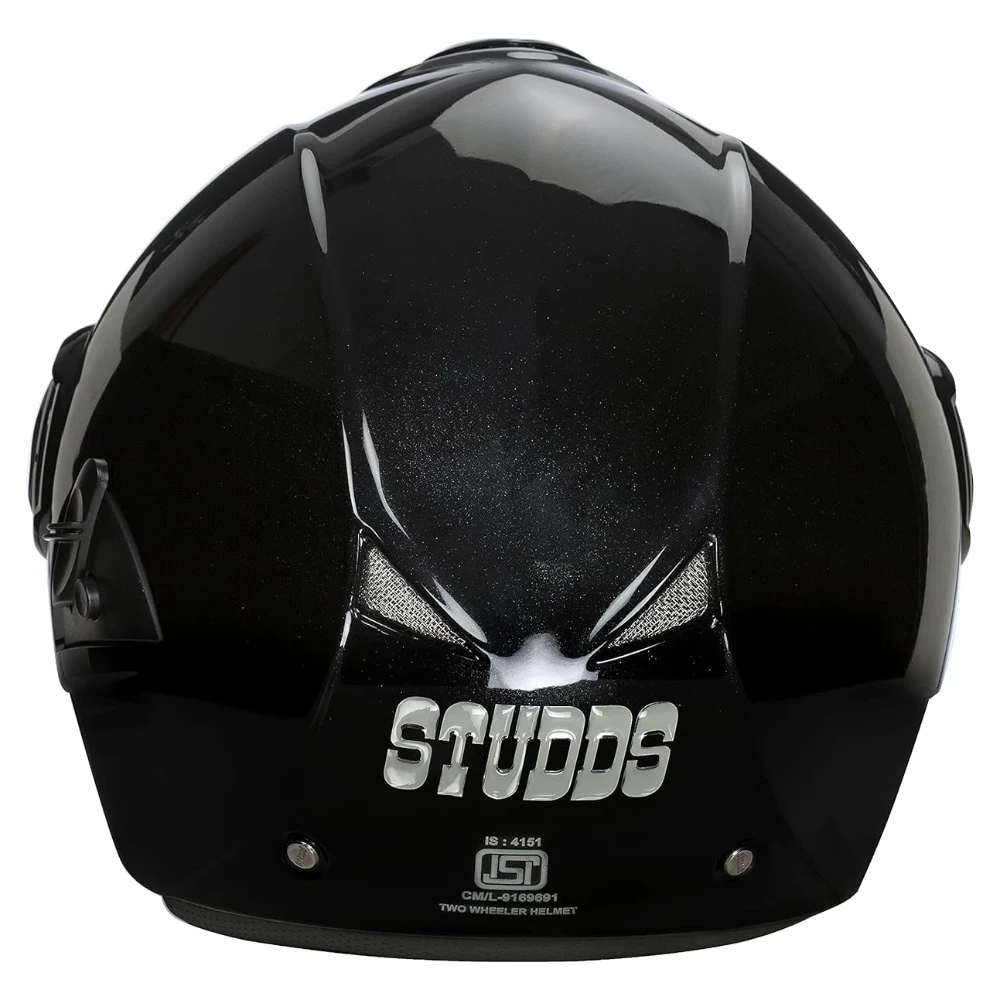 Studds Downtown Open Face Motorcycling Helmet (Black, XL)