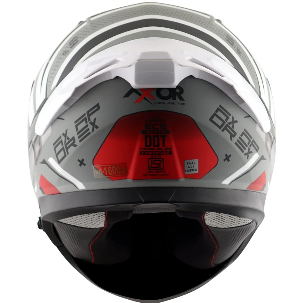 Axor Hex-2 ISI ECE DOT Certified Full Face Dual Visor Helmet for Men and Women with Pinlock Fitted Outer Clear Visor and Inner Smoke Sun Visor Motorbike Helmet Dull Cool Grey-L