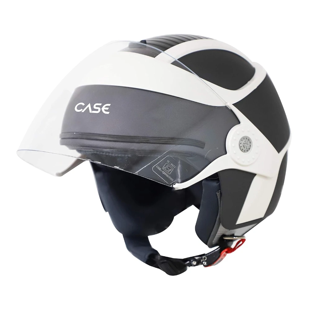 Steelbird SB-29 Case Open Face Helmet Grey & Off White , Size: L(57-58 cm)