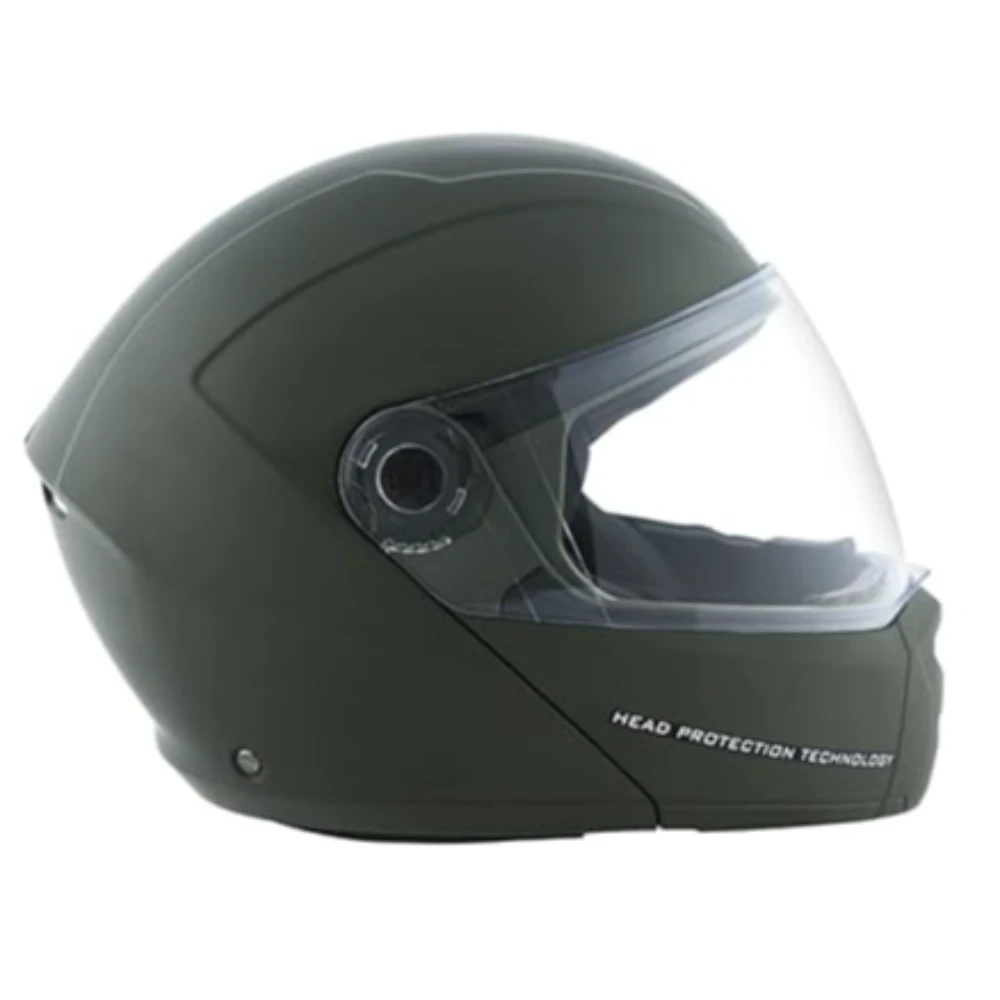 Studds Ninja Elite SUPER Flip Up Full Face Helmet (Military Green, XL)