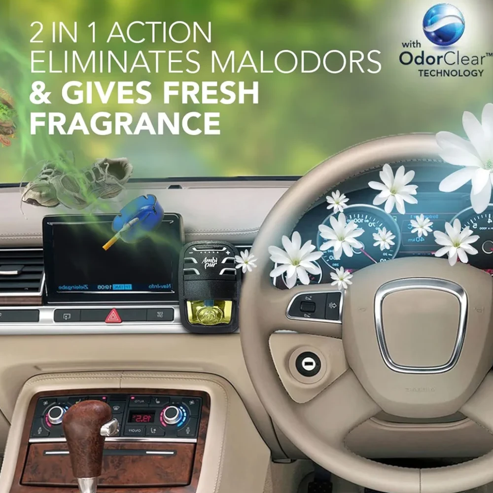 Ambi Pur Car Freshener Starter Kit , Jasmine , 7.5 ml