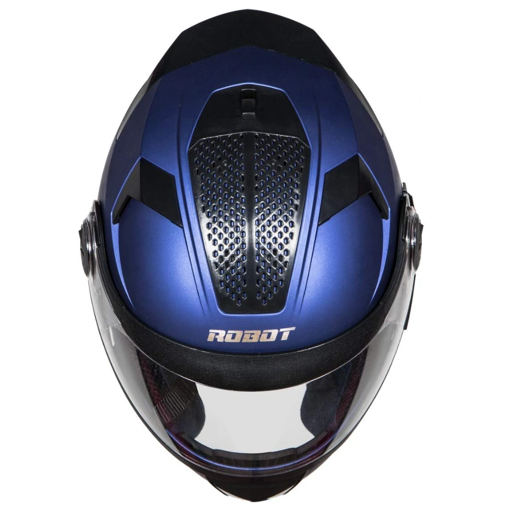 Steelbird SBH-17 Robot Full Face Helmet Y. Blue, Size: L(57-58 cm)