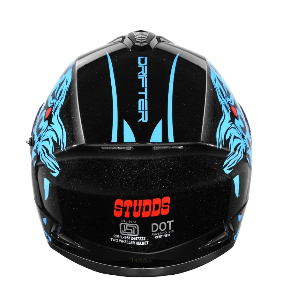 Studds Drifter Full Face Helmet Black N1, Size: L(58-60cm)