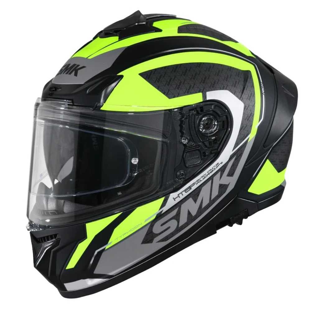 SMK Typhoon RD1 ISI ECE & DOT Certified Full Face Dual Visor Helmet for Men and Women with Pinlock Fitted Clear Visor and Inner Sun Visor ( MATT Black - MA246 - S )