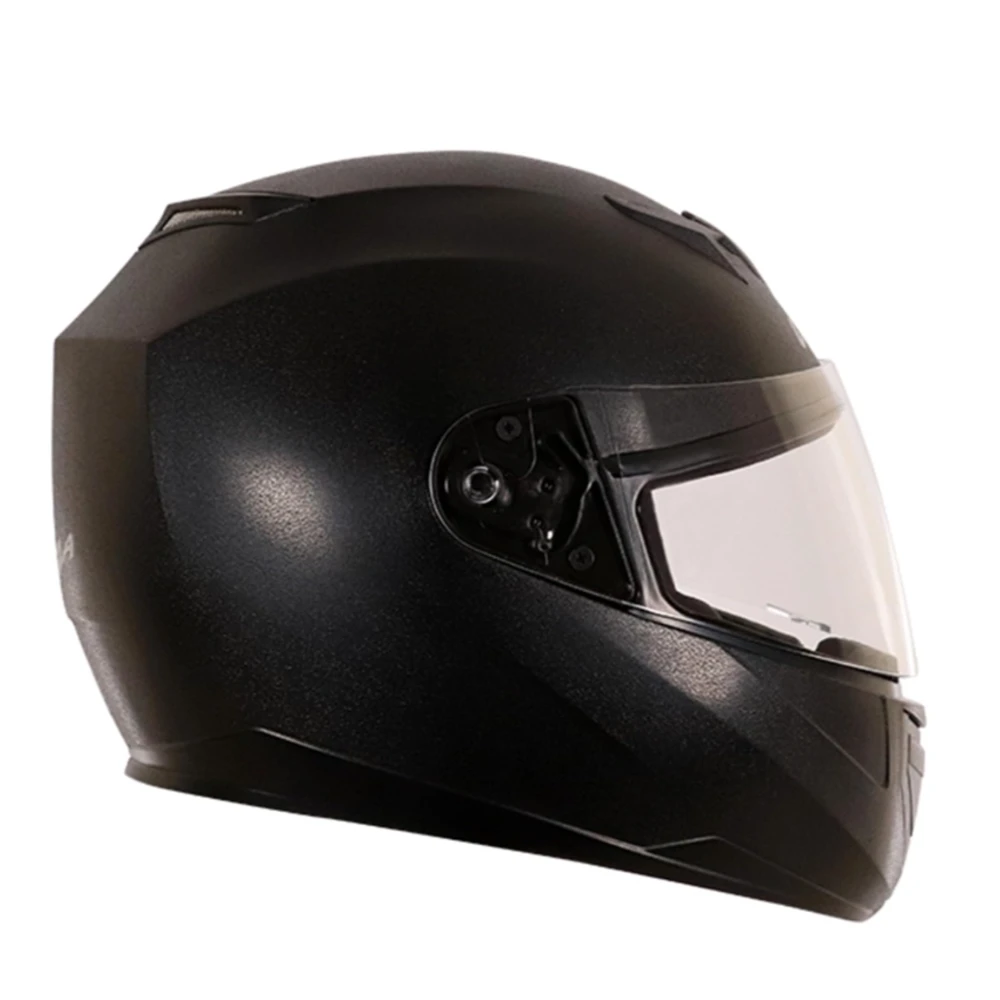 Vega Edge ISI Certified Full Face Gloss Finish Helmet for Men and Women with Clear Visor(Black, Size:L)