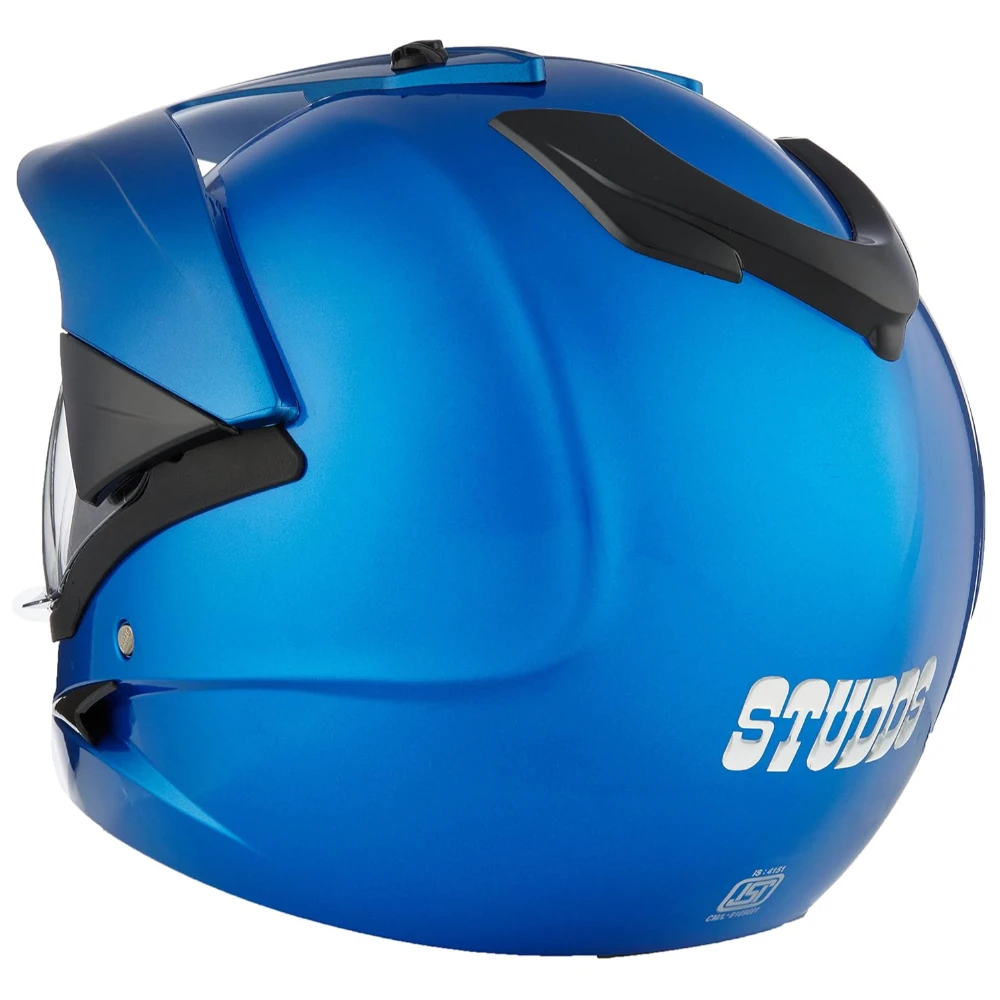 Studds Motocross Full Face Helmet with Visor (Flame Blue, Medium)