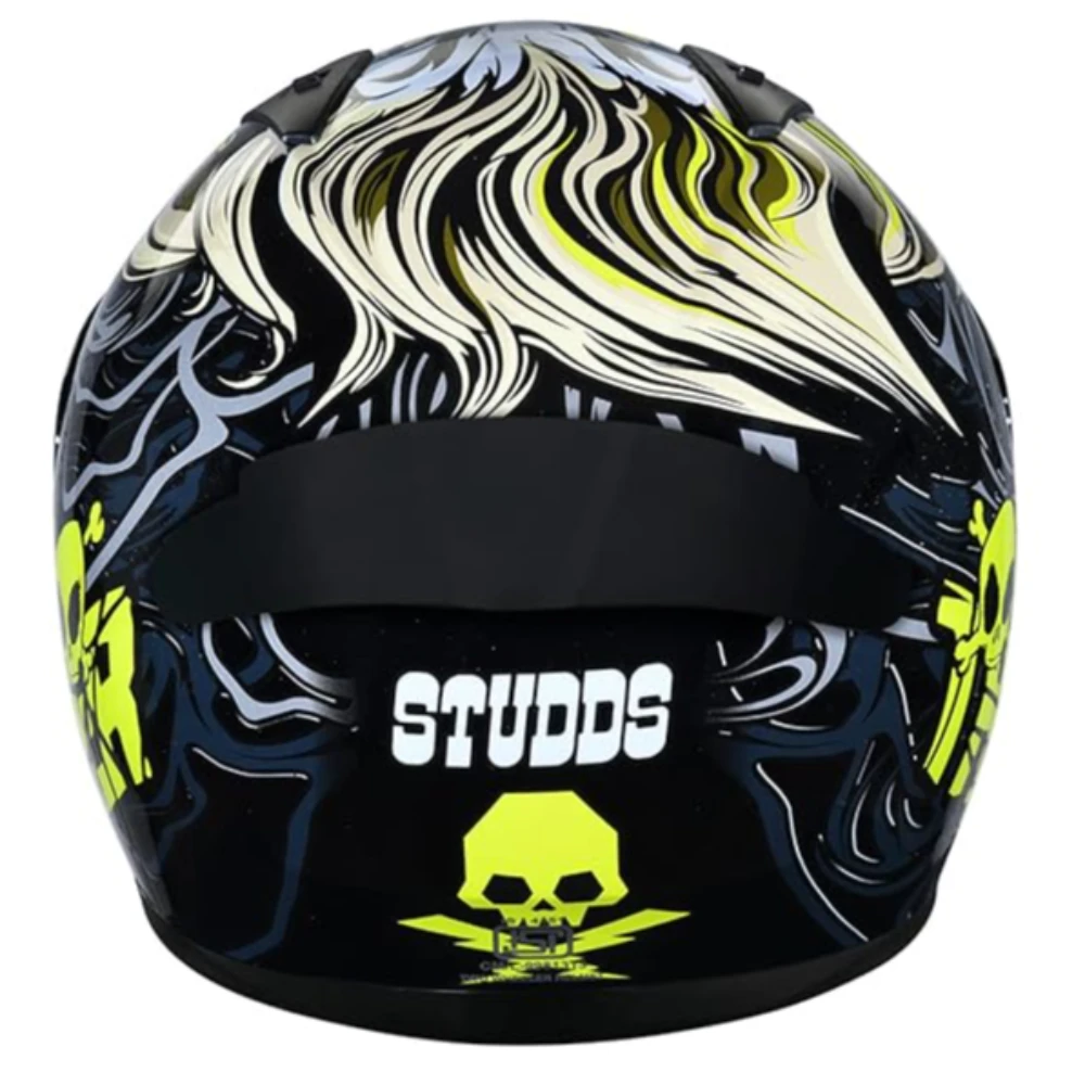Studds Thunder Full Face Helmet D9 with Clear Visor (Black N5, XL)