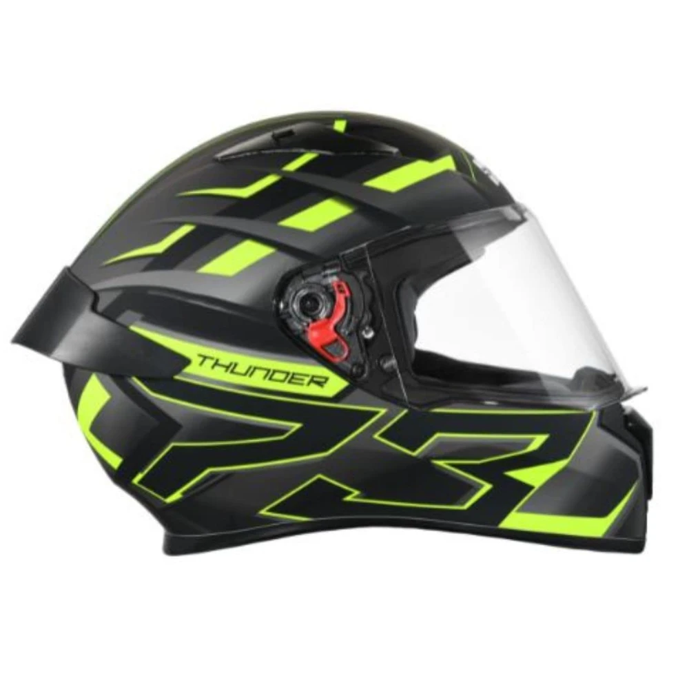 Studds Thunder D6 ISI and DOT Certified Full Face Graphic Helmet for Men and Women with Clear Visor (Matt Black Grey N5, XL)