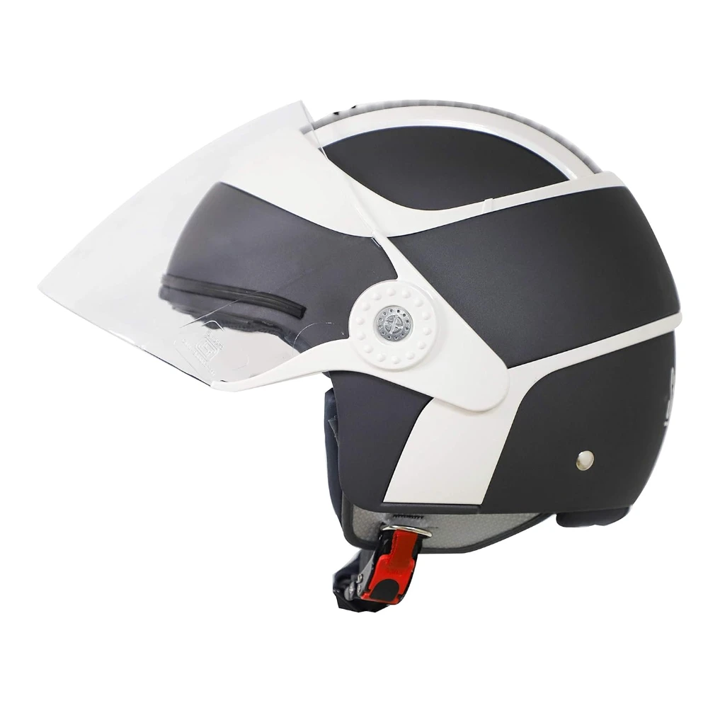 Steelbird SB-29 Case Open Face Helmet Grey & Off White , Size: L(57-58 cm)