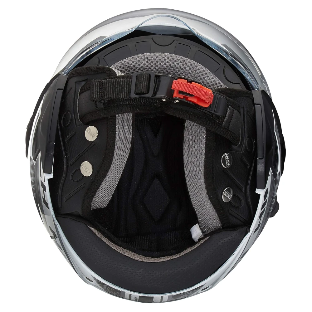 Studds DOWNTOWN D2 Decor Open Face Helmet (White and Grey, XL)