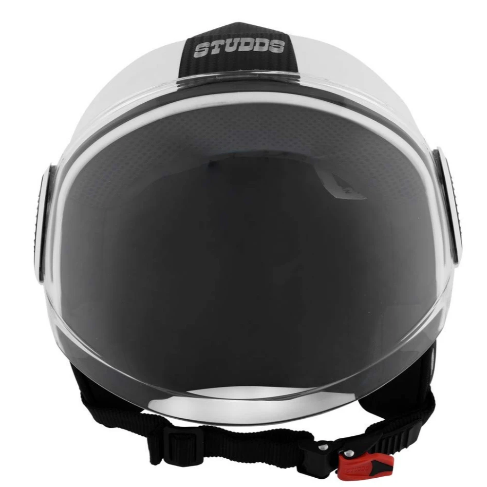 Studds Urban O/F Helmet WHI/BK Strip(M) | White Black