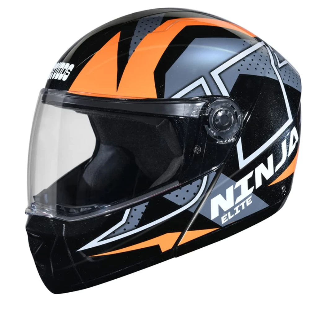 STUDDS Ninja Elite Super D6 FLIP-UP Full FACE Helmet N10 Black-M