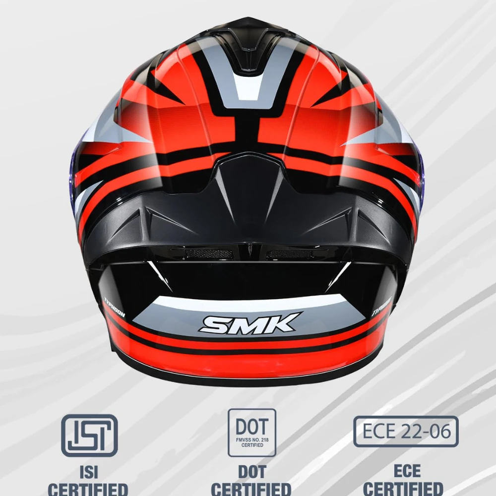 SMK Typhoon Freeride ISI ECE & DOT Certified Full Face Dual Visor Helmet for Men and Women with Pinlock Fitted Clear Visor and Inner Sun Visor ( GL236 - 2XL )