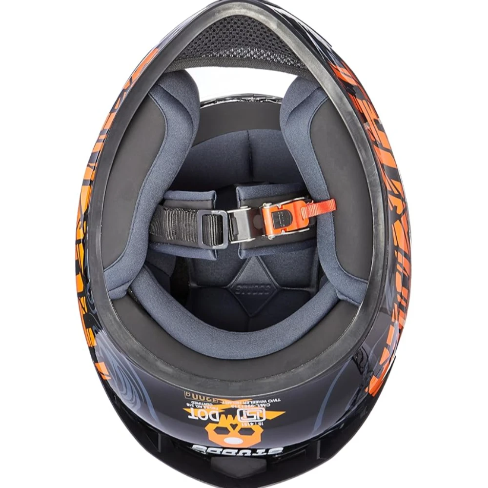 Studds Thunder Full Face Helmet D9 with Clear Visor (Black N10, M)