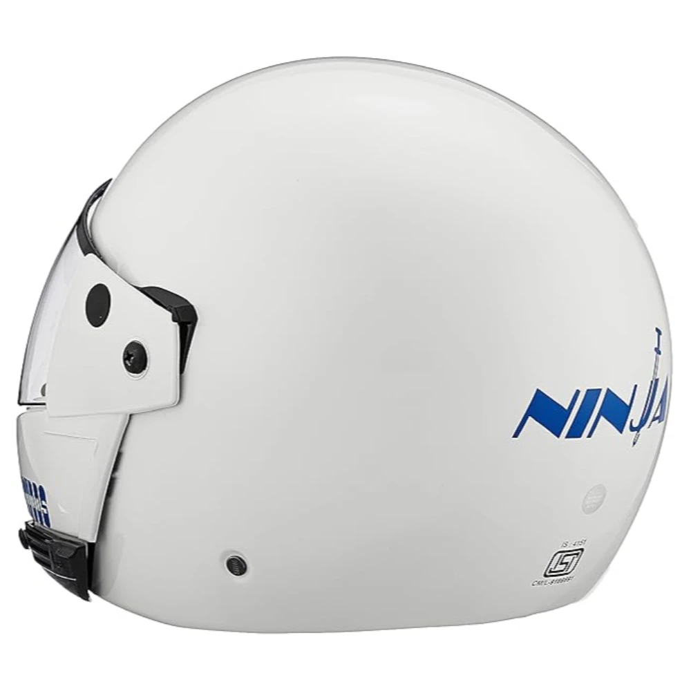 Studds Ninja Pastel Plain Flip Up Full Face Helmet (White, Large)