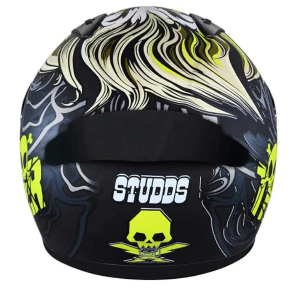 Studds Thunder Full Face Helmet D9 with Clear Visor (Matt Black N5, XL)