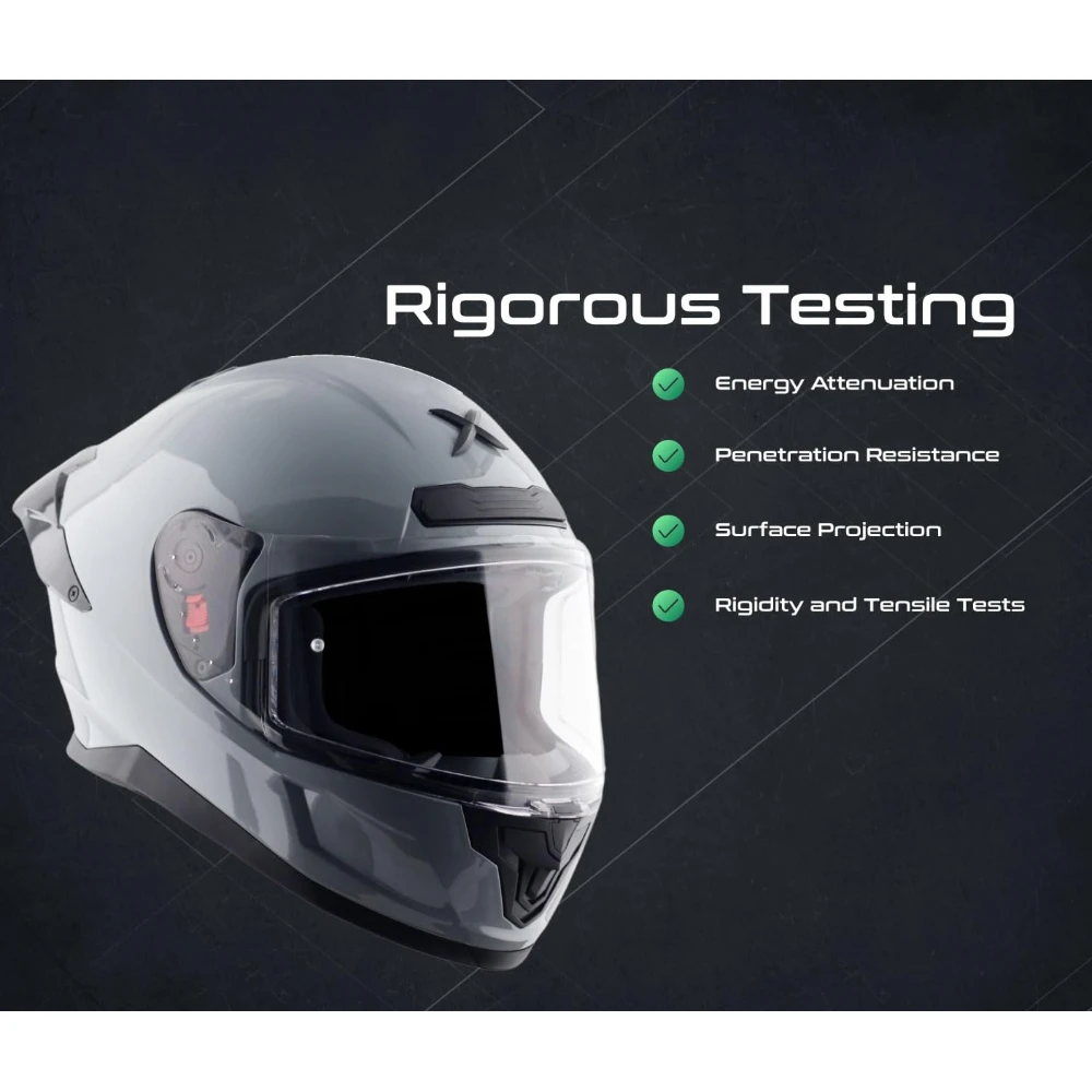 Axor Saber ISI ECE and Dot Certified Lightweight Full Face Helmet for Men and Women with Pinlock Fitted Clear Visor and Advanced Ventilation-Nardo Grey-M, Motorcycling