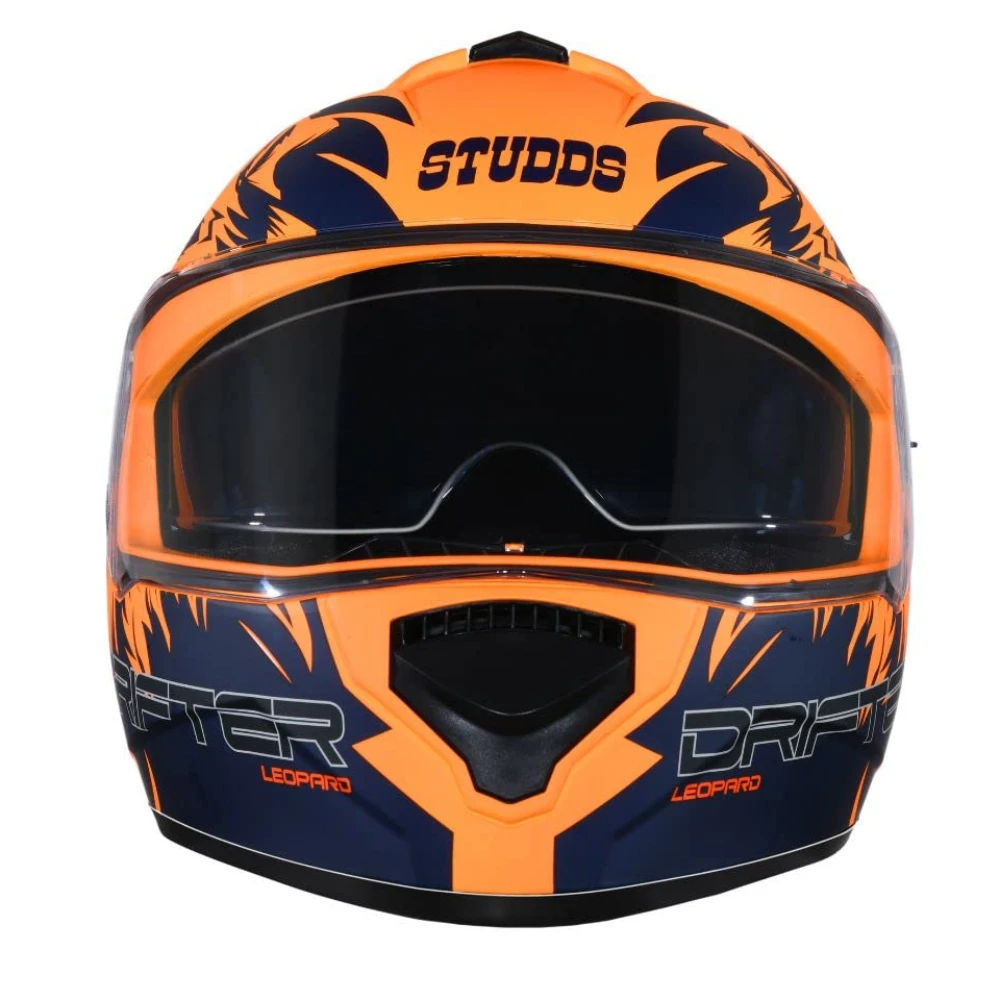 Studds Drifter Full Face Helmet Matt Orange N1, Size: L(58-60cm)