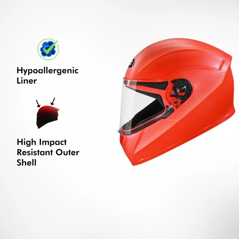 STUDDS Crest Eco ISI Certified Full Face Helmet for Men and Women with Clear Visor