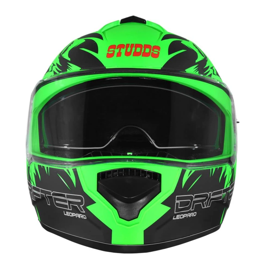 Studds Drifter Full Face Helmet Matt Green N9, Size: M(57-58cm)