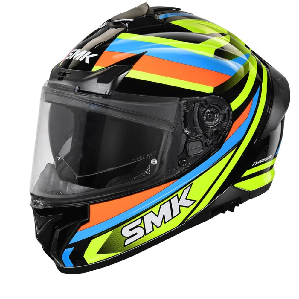 SMK Typhoon Freeride ISI ECE & DOT Certified Full Face Dual Visor Helmet for Men and Women with Pinlock Fitted Clear Visor and Inner Sun Visor ( GL245 - 2XL )