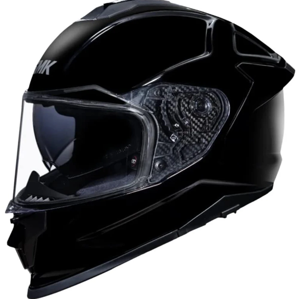 SMK Titan Fiber Full Face Helmet - GL200 - Glossy Black - ISI DOT ECE Certified (580 MM L)