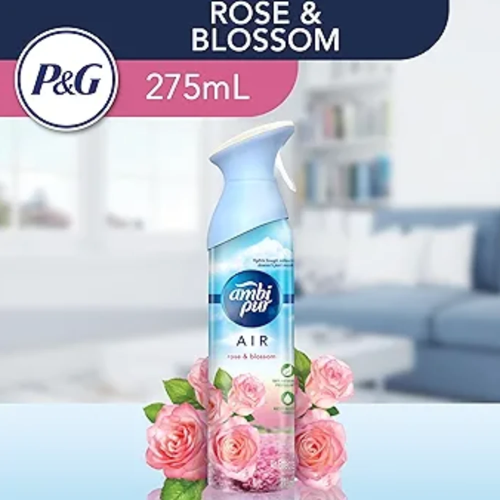 Ambi Pur Air Freshener, Spray - Rose & Blossom - 275 G