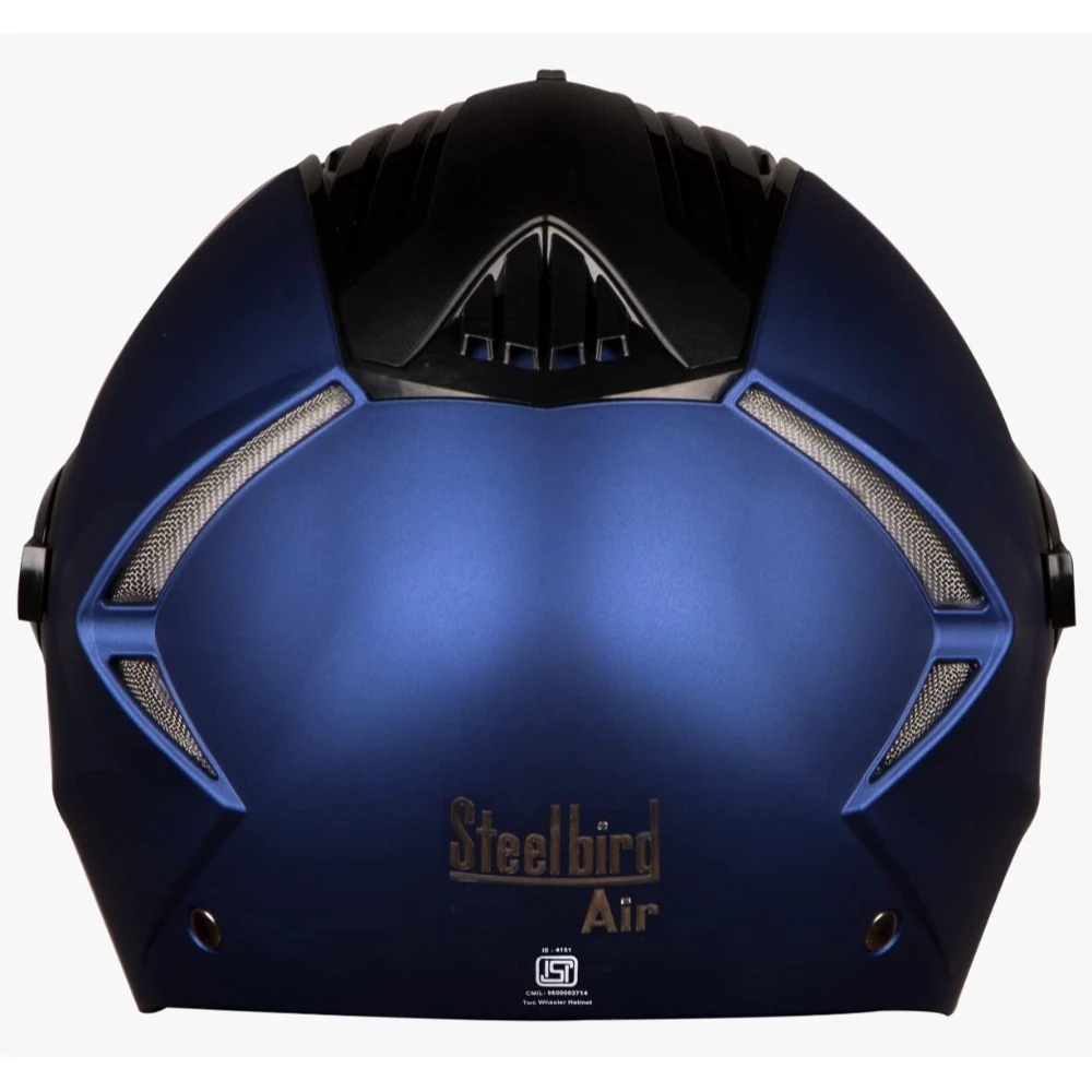 Steelbird Air SBA-2 Matt Full Face Helmet with Iridium Blue Visor (Blue, 580 mm)