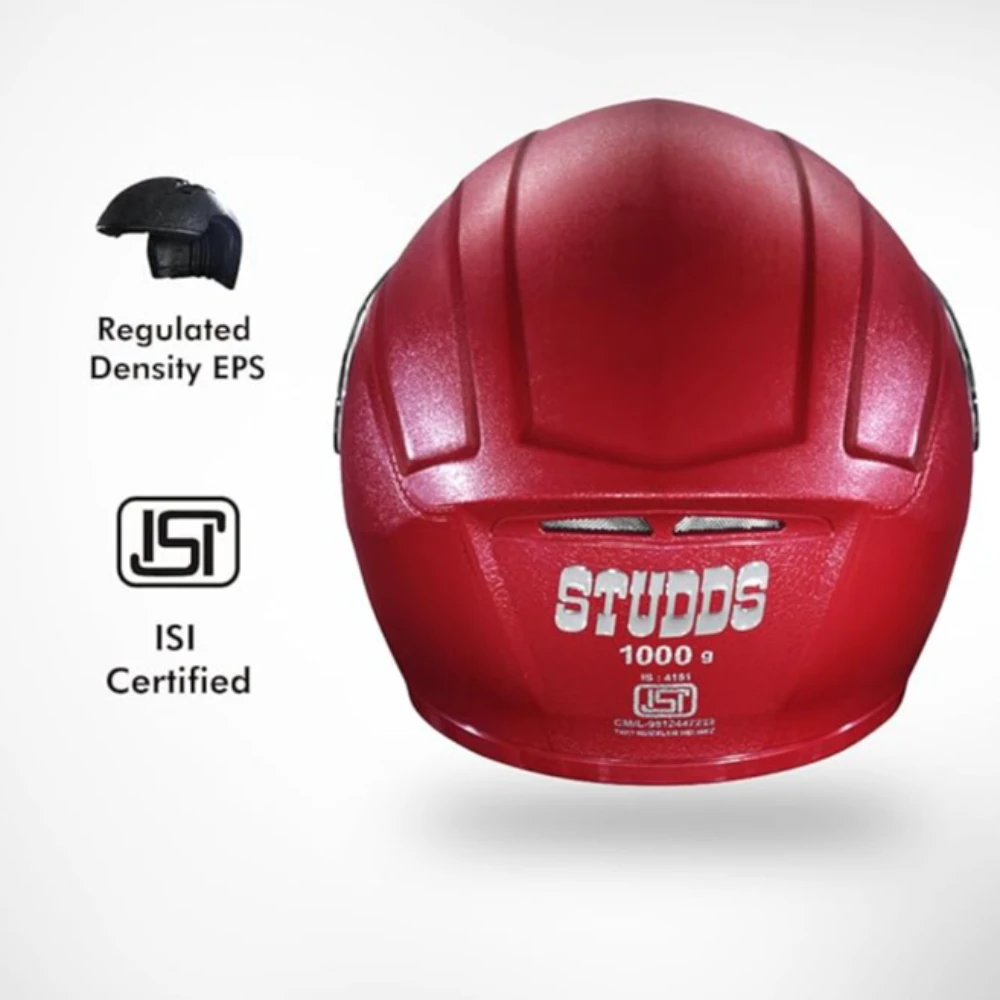 STUDDS Crest Eco ISI Certified Full Face Helmet for Men and Women with Clear Visor