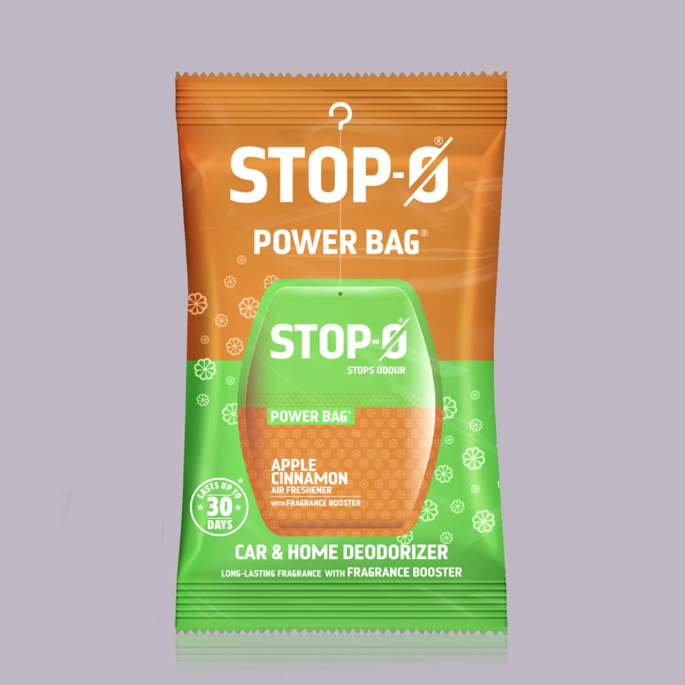 Stop-O Hanging Freshener Power Bag - Apple Cinnamon (Pack of 8)