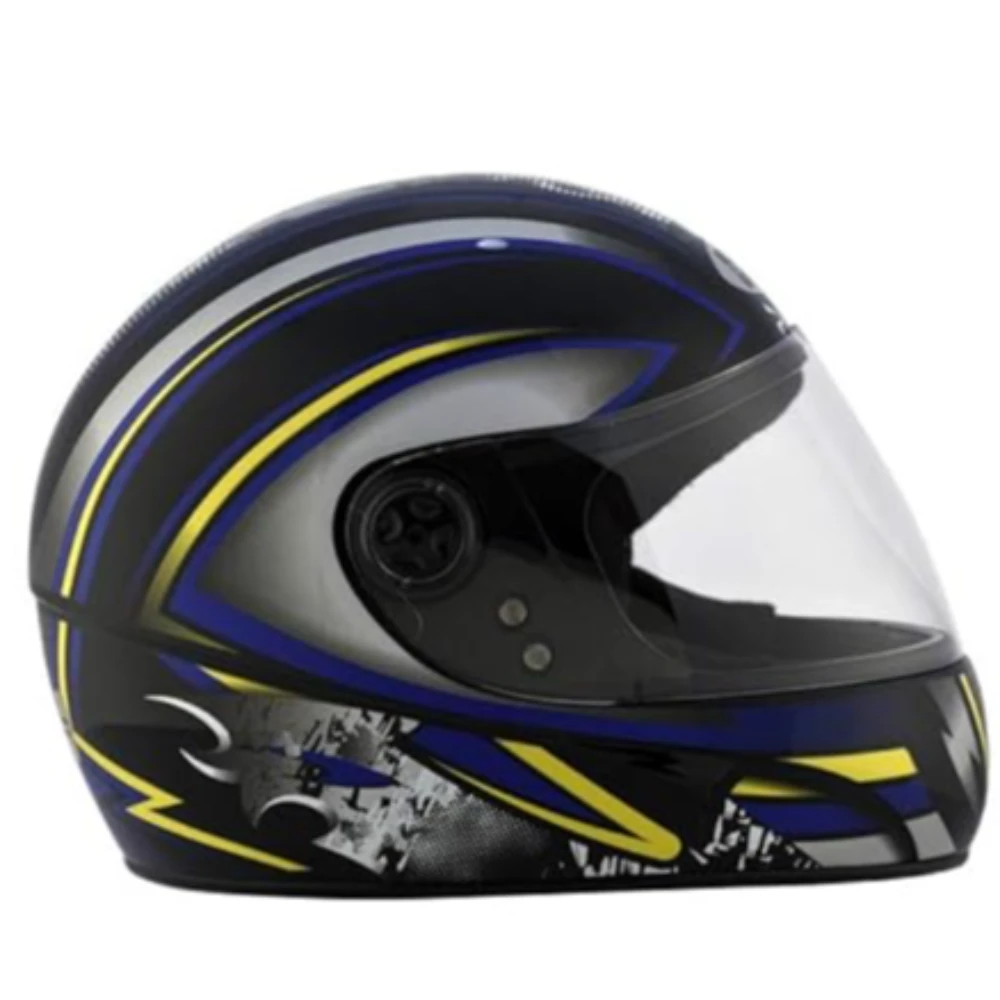 Studds Chrome Super D1 Full Face Helmet (Black and Blue, XL 600MM)