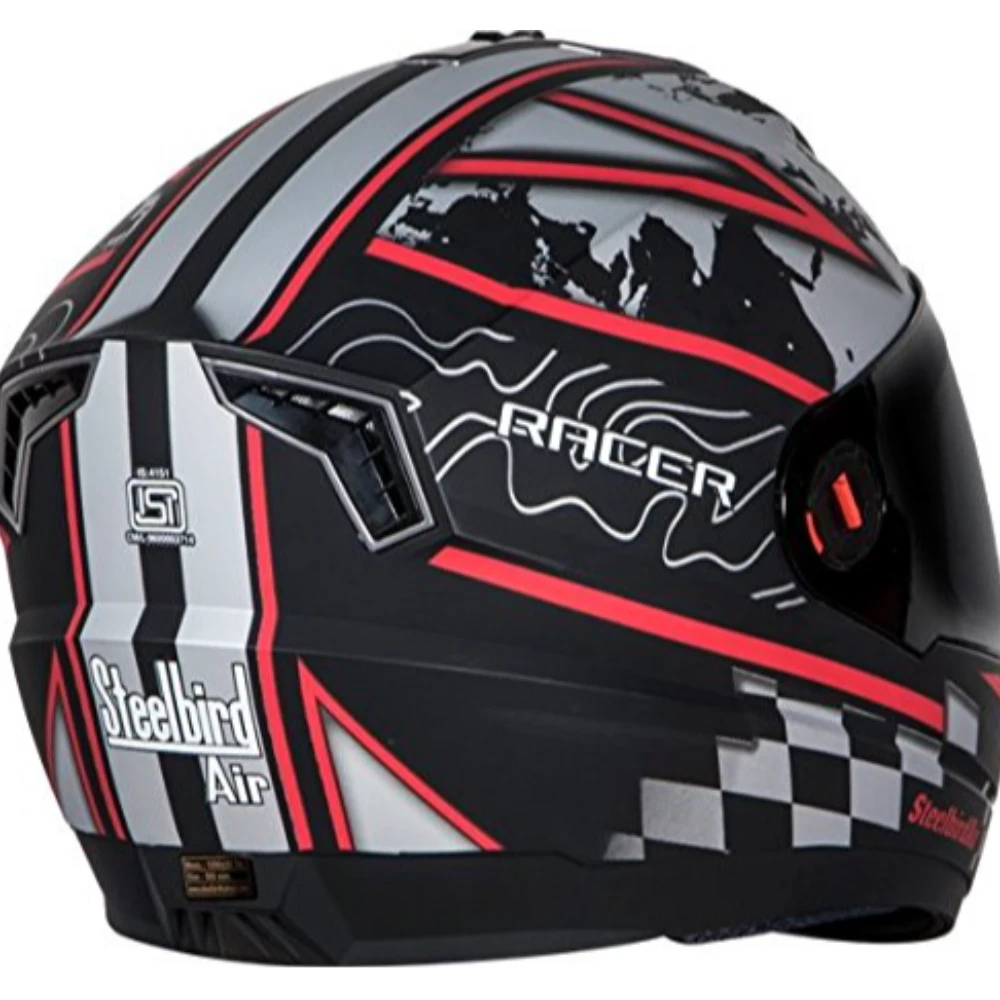 Steelbird STE_AIR_35 Air Racer Full Face Helmet with Visor (Multicolor, L)