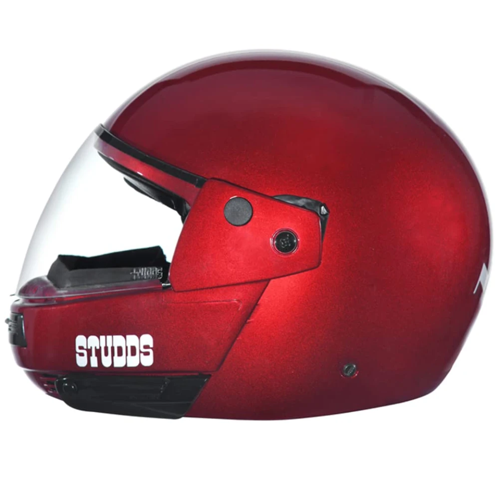 Studds Ninja Pastel Plain Flip Up Full Face Helmet (Cherry Red, L)