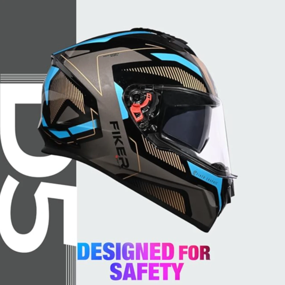 Studds Drifter D5 Fiker ISI and DOT Certified Full face Helmet for Men and Women with Inner Sun Visor and Spoiler (Black M) (M)