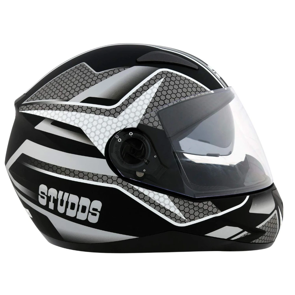 Studds SHIFTER D8 Decor Full Face Helmet (Matt Black and Grey, XL)