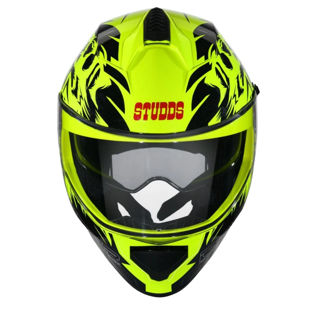 Studds Drifter Full Face Helmet Yellow N9, Size: M(57-58cm)