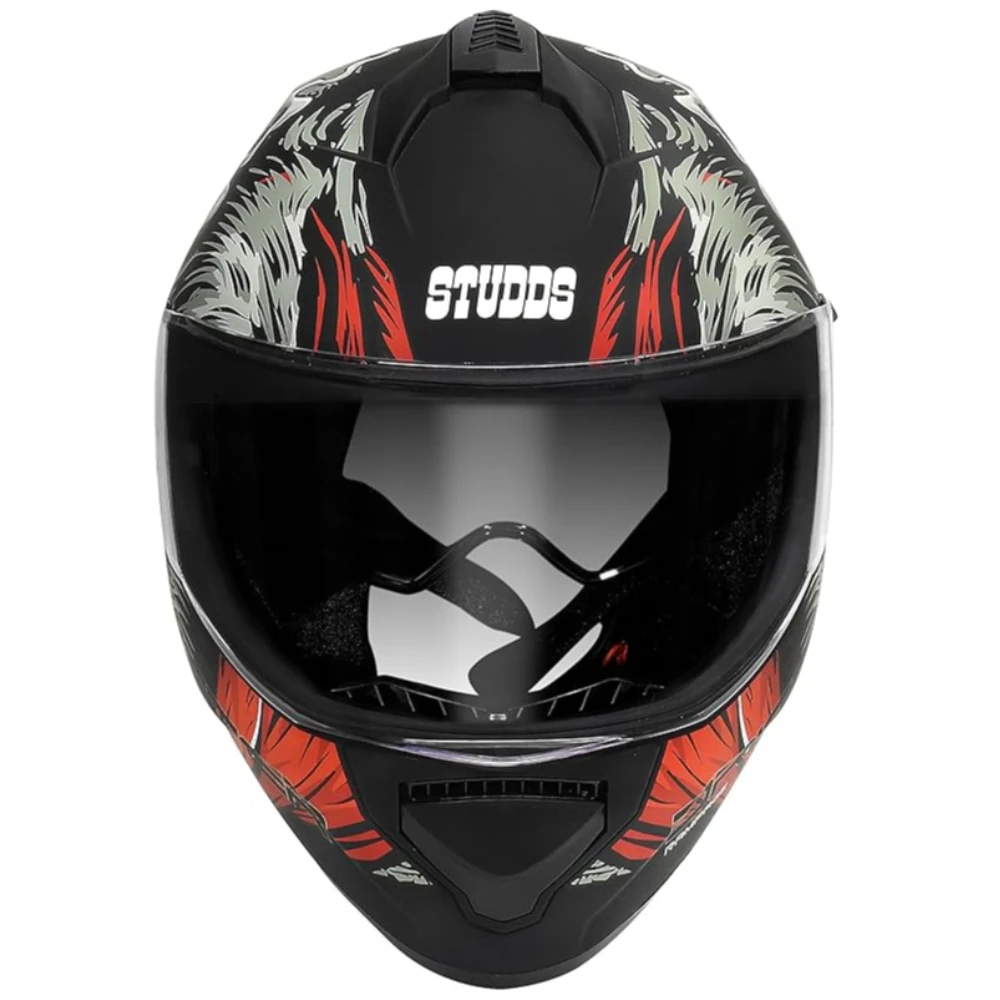 Studds Drifter D3 ISI and DOT Certified Full face Graphic Helmet for Men and Women with Inner Sun Visor (Matt Black Grey N2, XL)
