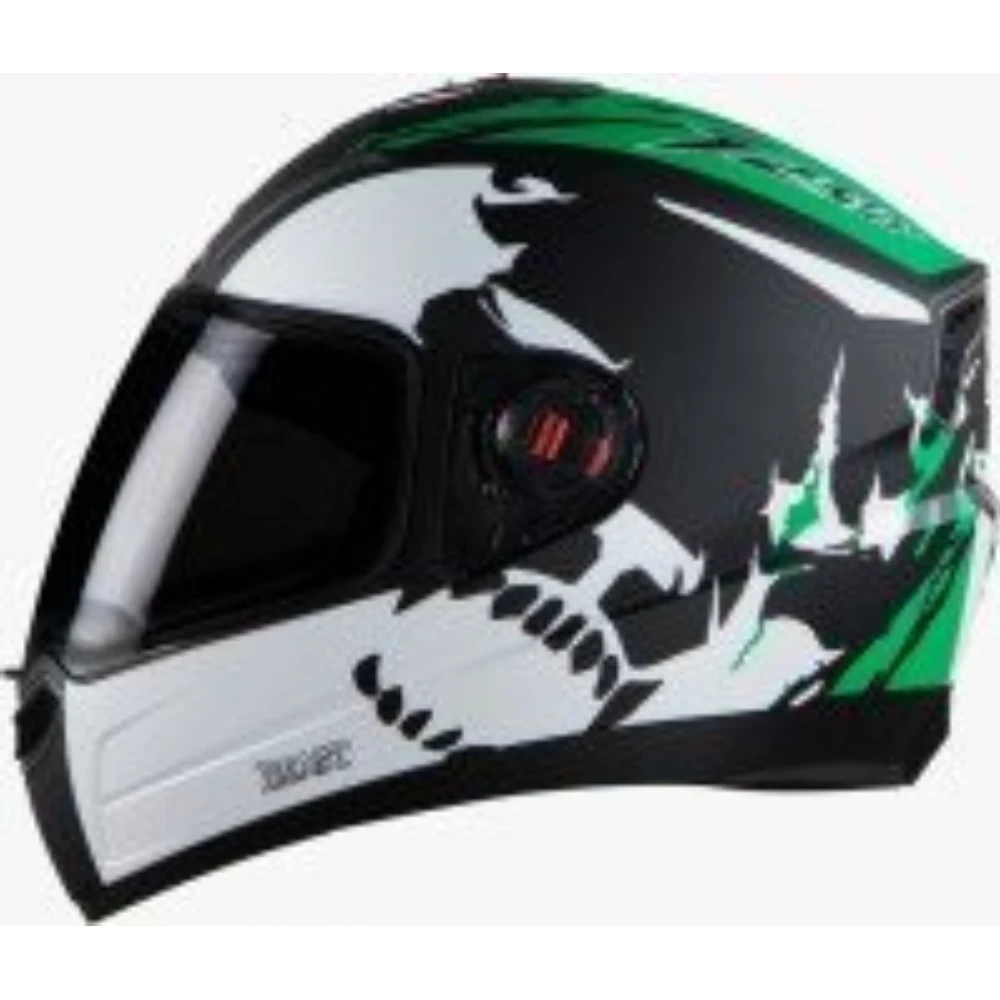 Steelbird Air-1 Beast Matt Finish with Plain Visor (L-600 MM, Matt Black with Green)